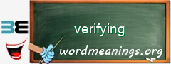 WordMeaning blackboard for verifying